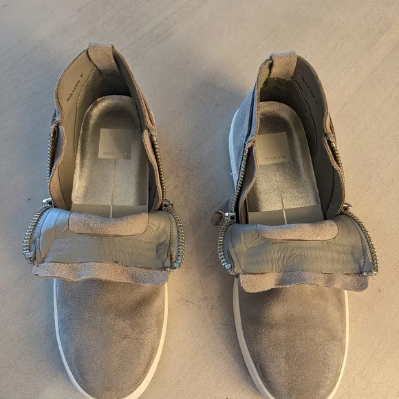 Dolce Vita Grey Suede Zip Shoes - Picture 7 of 7